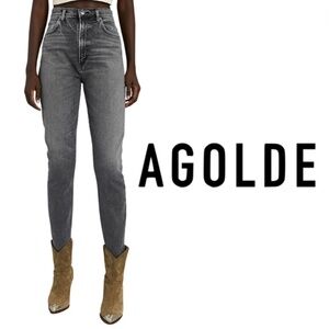 AGOLDE Pinch Waist Skinny Jeans - Faded Grey - Size 24